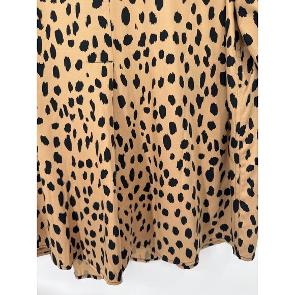 Chicos 3 Cheetah-Print Sandwashed Satin shirt top blouse Size XL - Picture 8 of 8